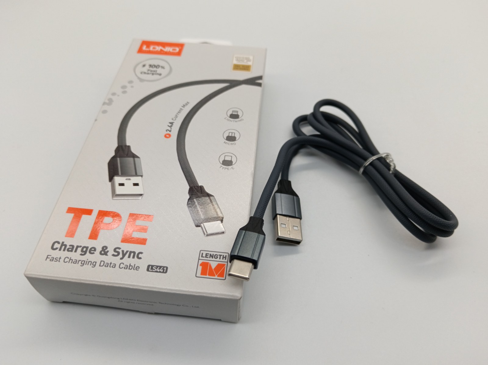 Cable tipo C para carga y datos