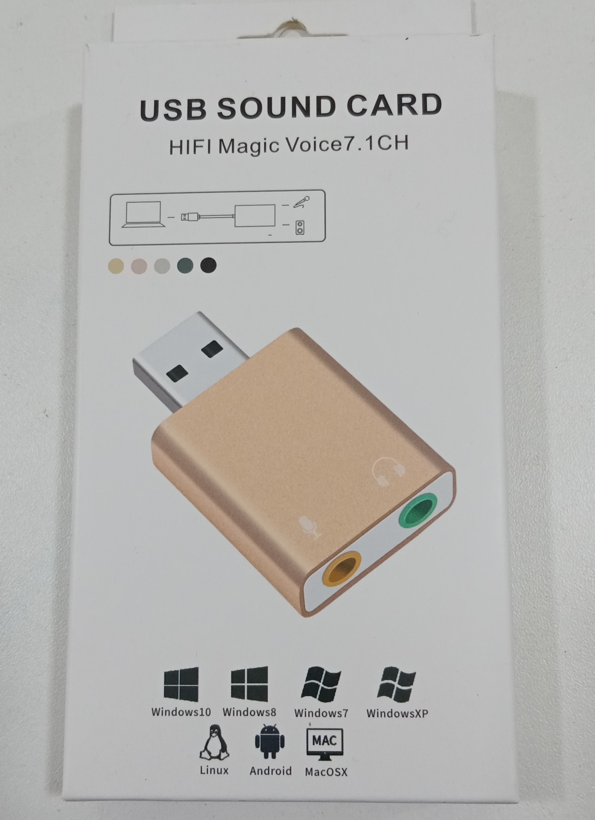 Tarjeta externa metálico para audio