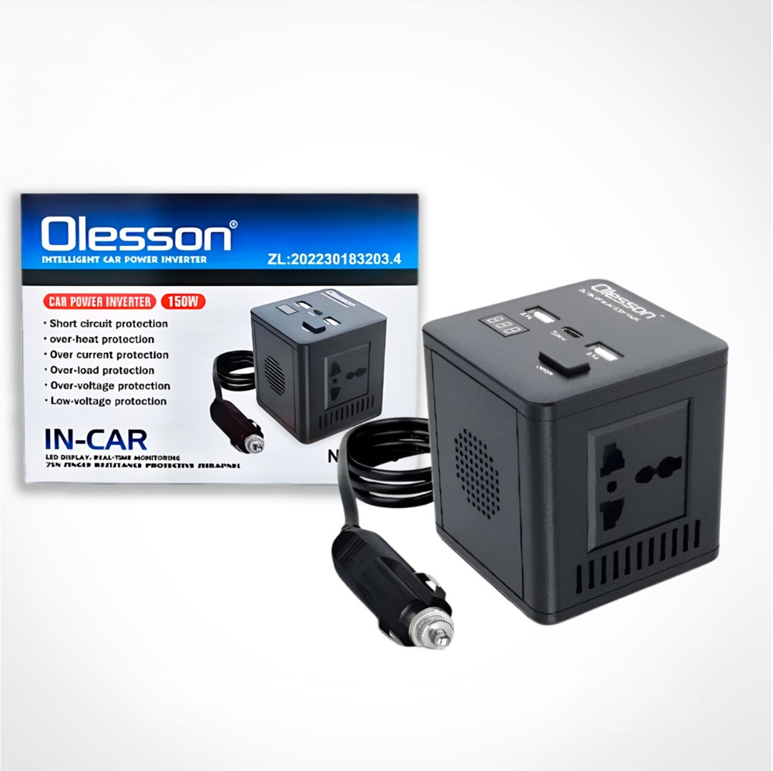 inversor de corriente para auto Olesson 1663 (modelo de 150 W).