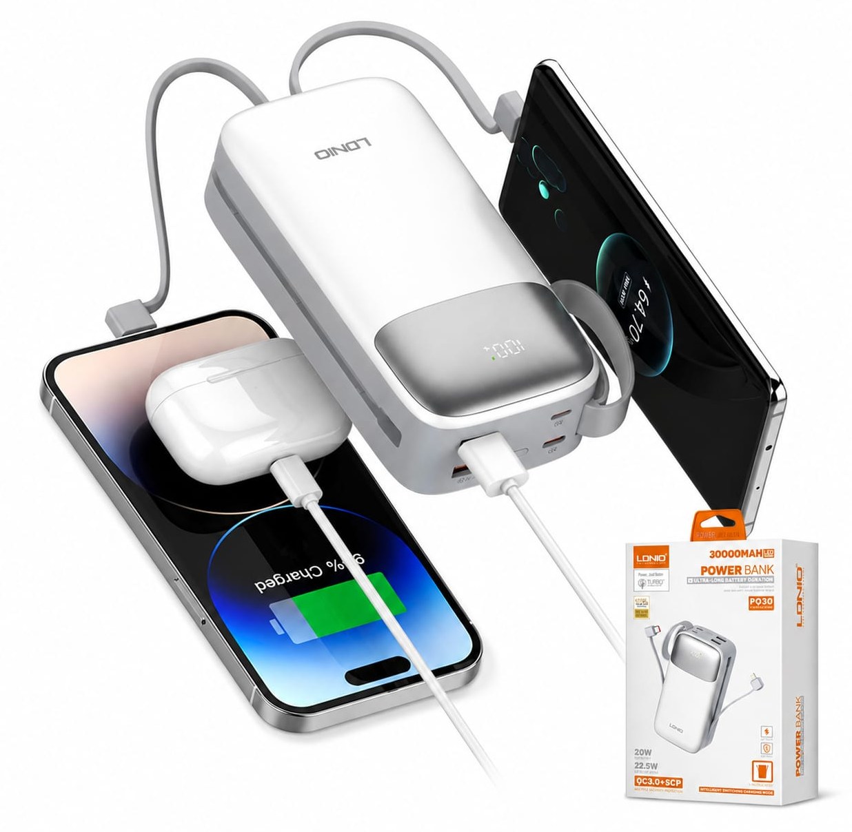 Batería portátil de 30000mAh LDNIO PQ30