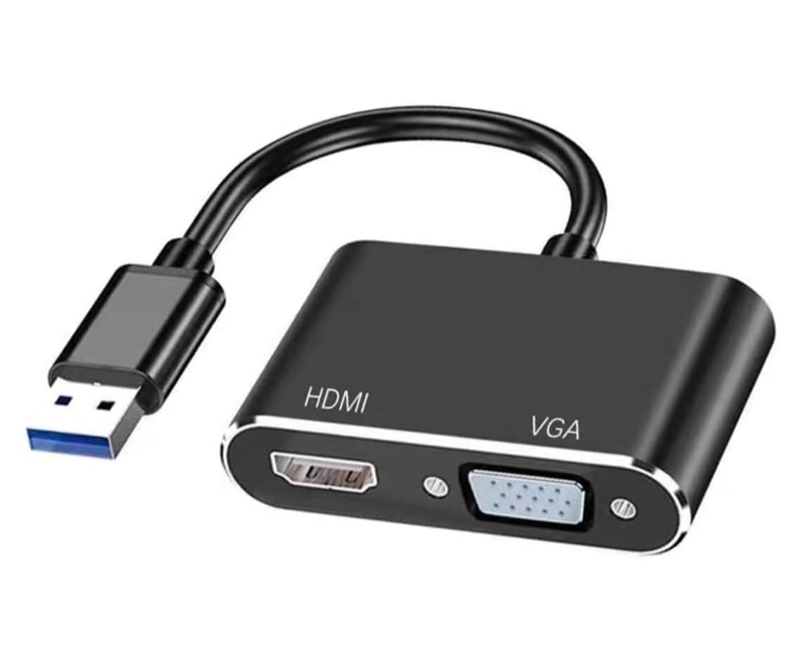 Adaptador USB a HDMI y VGA