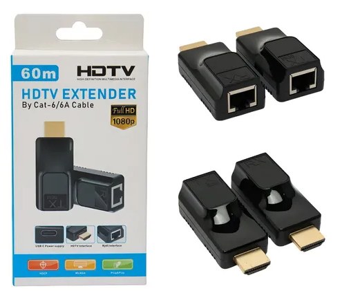 Extensor HDMI 60m por cable de Red rj45
