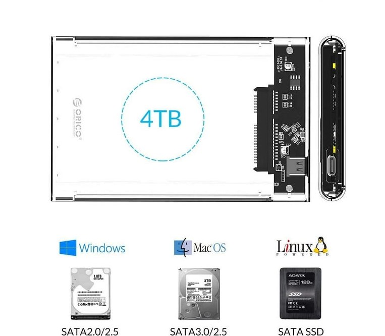 Case de Disco Duro EXTERNO de 2.5" a USB 3.0 4TB ORICO