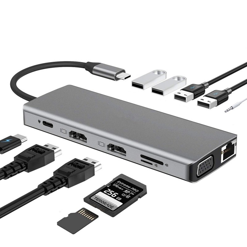 Hub USB Tipo-C multifunción 12 en 1