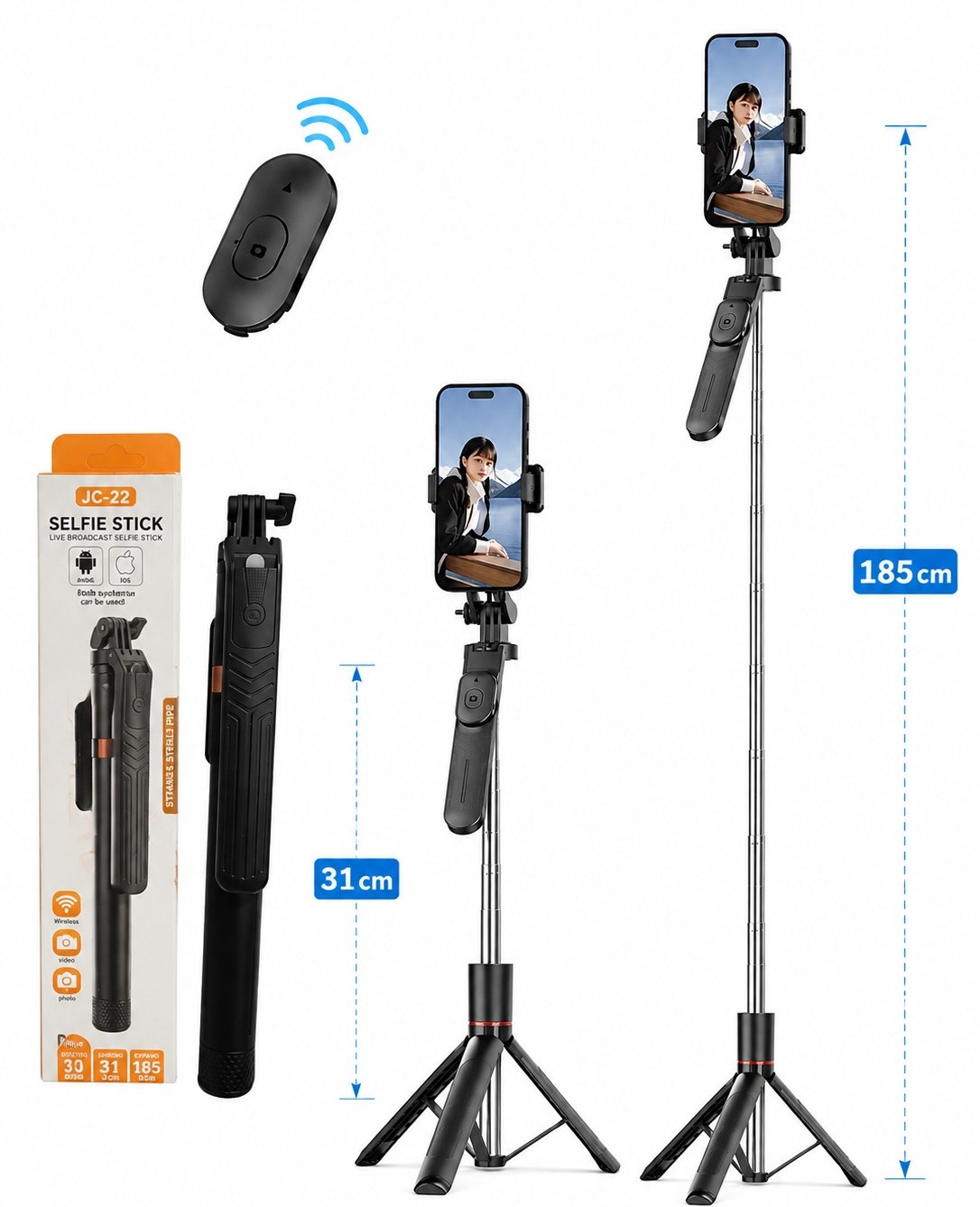 Trípode Palo Selfie BT JC-22