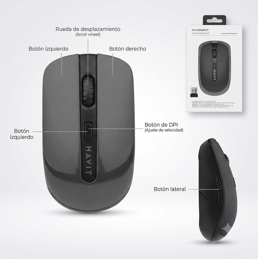 Mouse inalámbrico modelo Havit HV-MS989GT