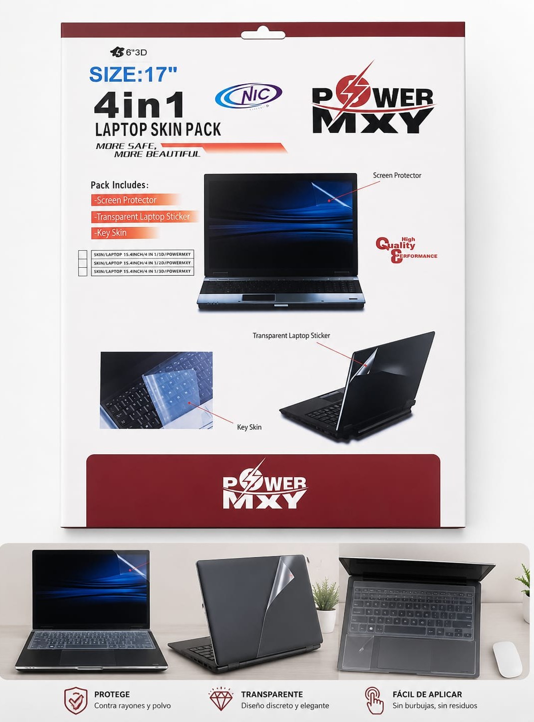 Protector 4 en 1 para laptop de 17,6"