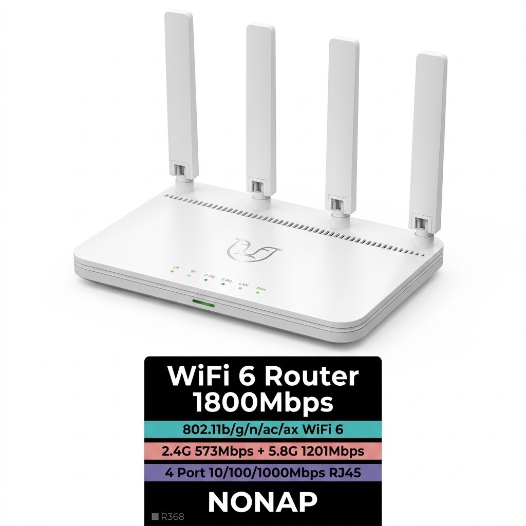 Router inalámbrico de marca Nonap con tecnología WiFi 6
