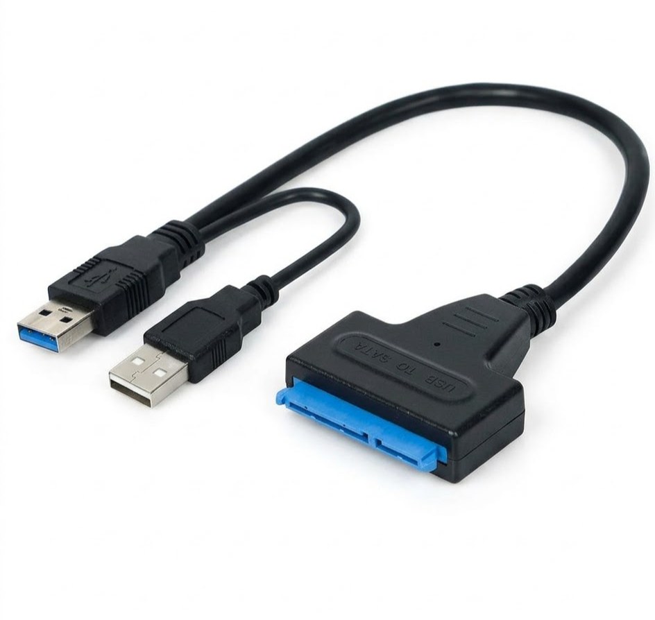 Adaptador para HDD/SSD 2.5" Y 3.5" SATA – USB 3.0, DOBLE USB