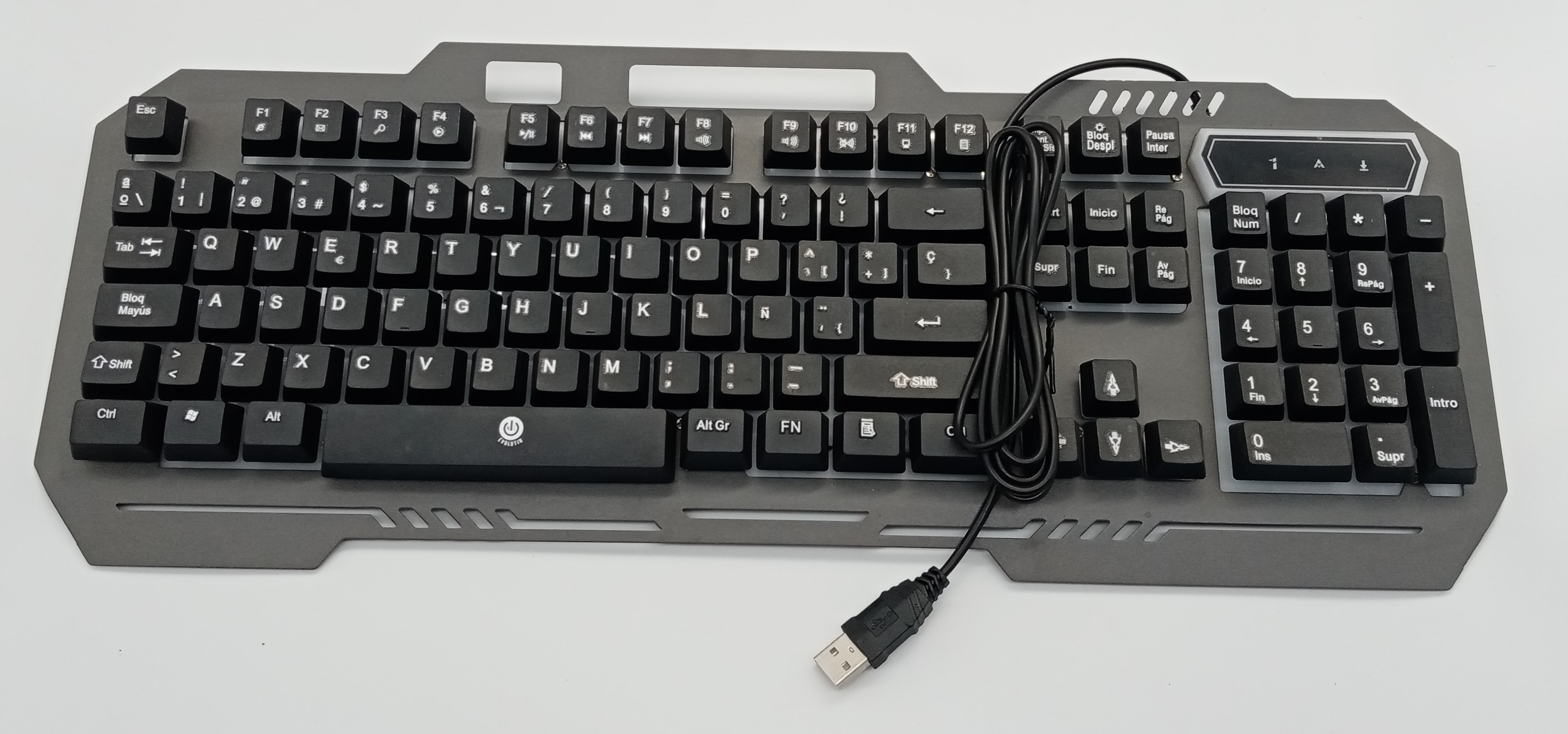 Teclado metálico gamer RGB