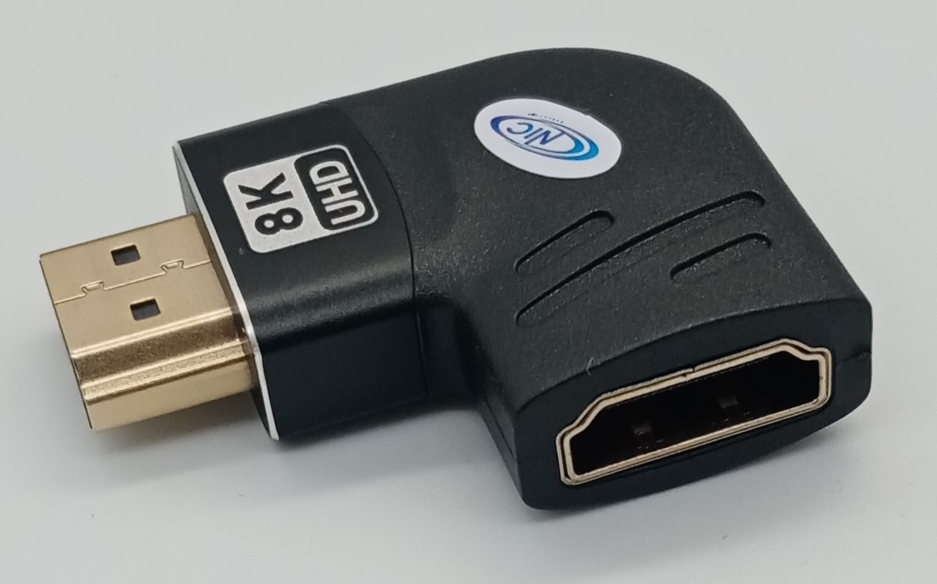 Adaptador en L HDMI 8k hembra a HDMI macho