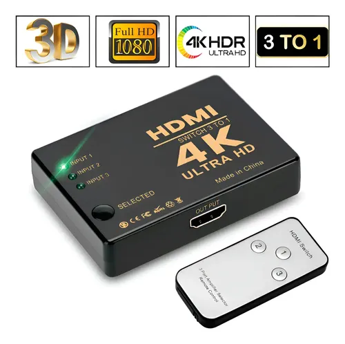 Switch Selector HDMI 3x1 con control